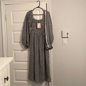 Midi dress gingham Missguided
